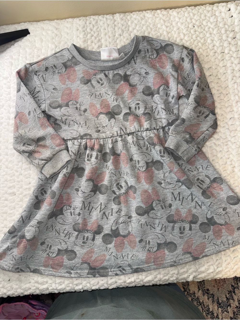Minnie Mouse Gray & Pink Toddler Dress - Disney